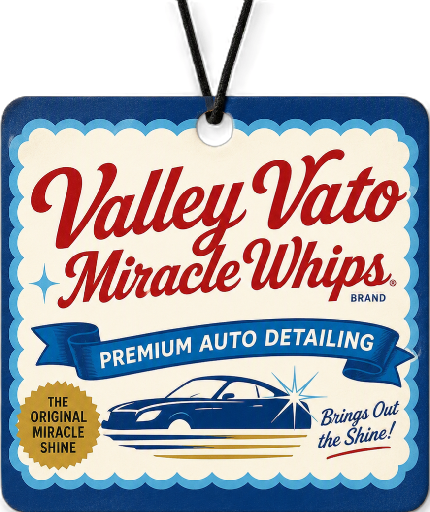 Valley Vato square air freshener tag